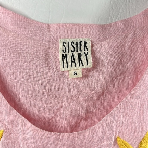 Sister Mary Mexican-Inspired Cotton Linen Embroidered Dress, S - Picture 9 of 9